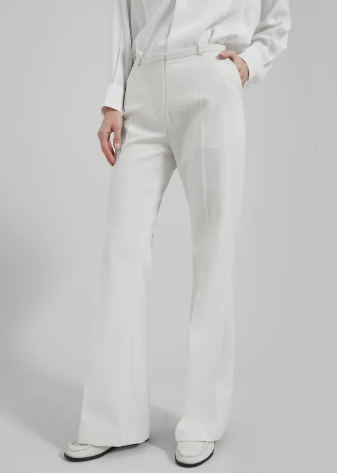 Women Lyra Flared Pants 8211 White The Frankie Shop Bottoms