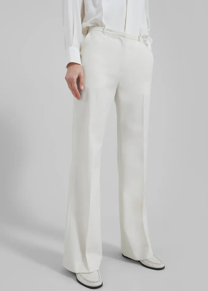 Women Lyra Flared Pants 8211 White The Frankie Shop Bottoms