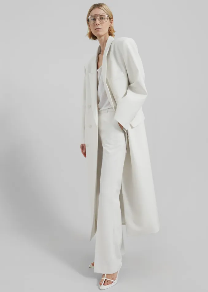 Women Lyra Flared Pants 8211 White The Frankie Shop Bottoms