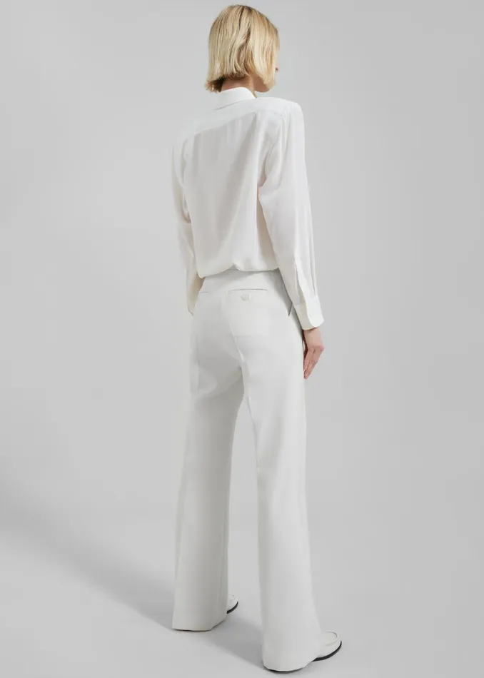 Women Lyra Flared Pants 8211 White The Frankie Shop Bottoms