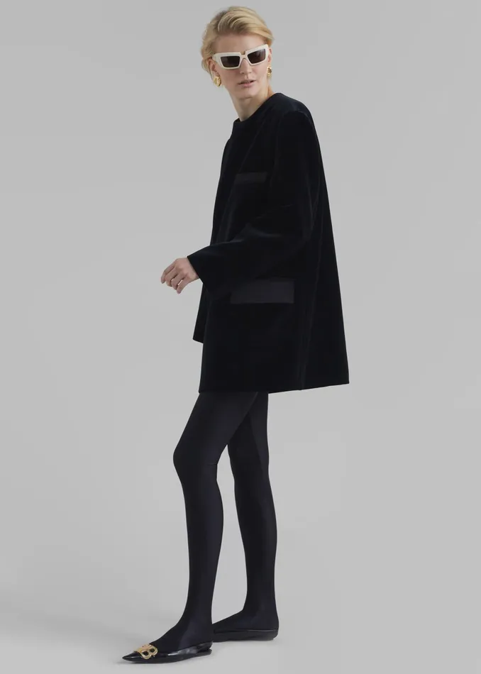Women Madison Mini Velvet Dress 8211 Black The Frankie Shop Dresses
