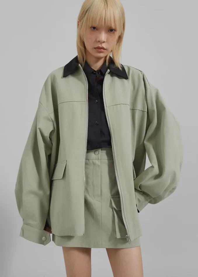 Women Malia Utility Jacket 8211 Khaki The Frankie Shop Outerwear