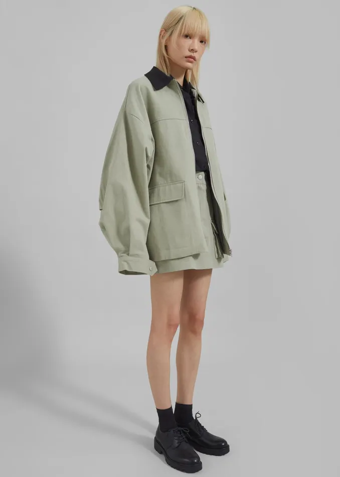 Women Malia Utility Jacket 8211 Khaki The Frankie Shop Outerwear