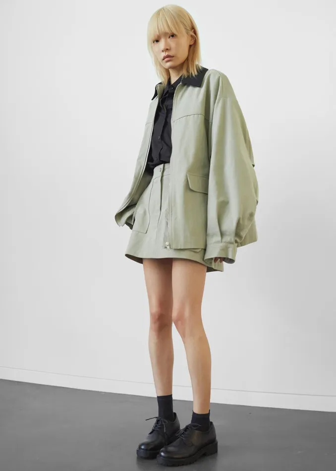Women Malia Utility Jacket 8211 Khaki The Frankie Shop Outerwear