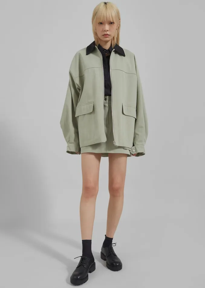 Women Malia Utility Jacket 8211 Khaki The Frankie Shop Outerwear