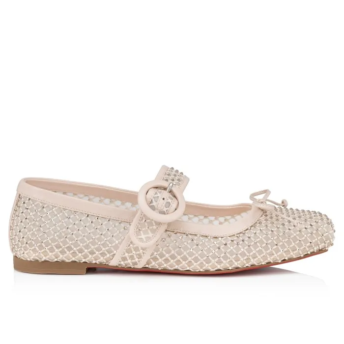 Women Mamastrapitina Ballerinas 8211 Mesh Nappa Leather And Strass 8211 Leche Christian Louboutin Flats and Loafers