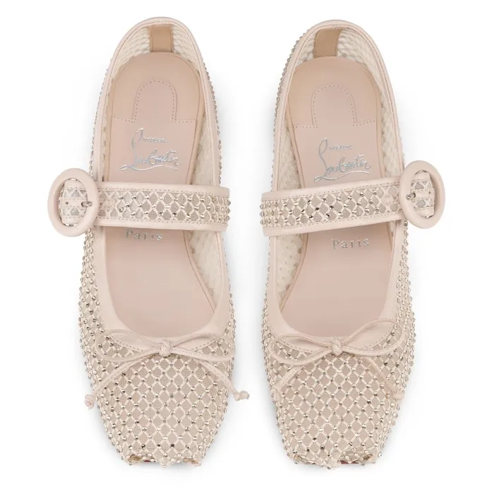 Women Mamastrapitina Ballerinas 8211 Mesh Nappa Leather And Strass 8211 Leche Christian Louboutin Flats and Loafers