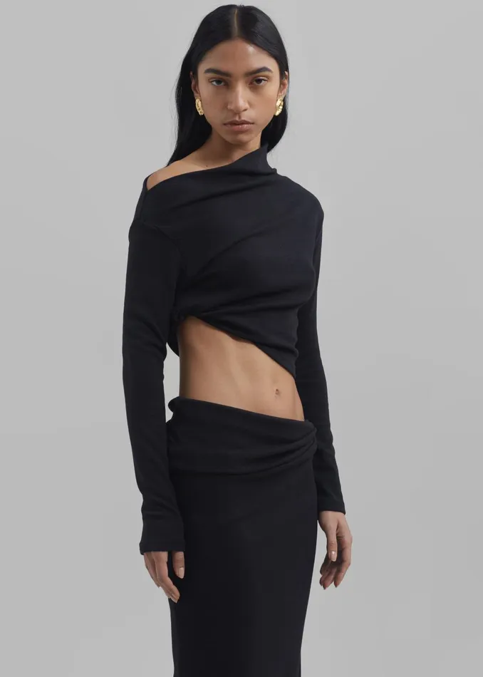 Women Margot Asymmetric Top 8211 Black The Frankie Shop Tops