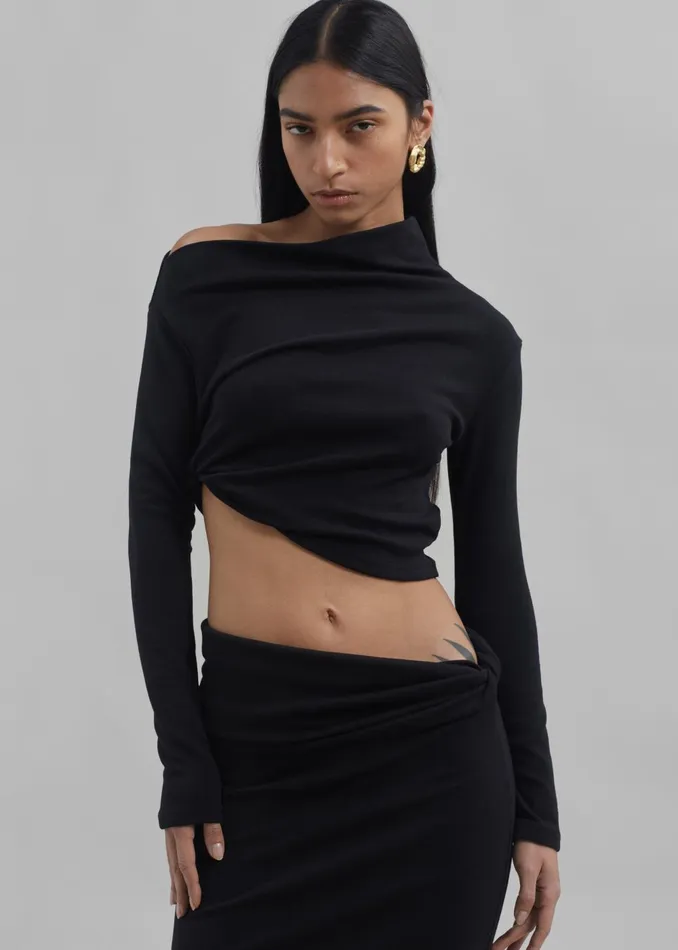 Women Margot Asymmetric Top 8211 Black The Frankie Shop Tops