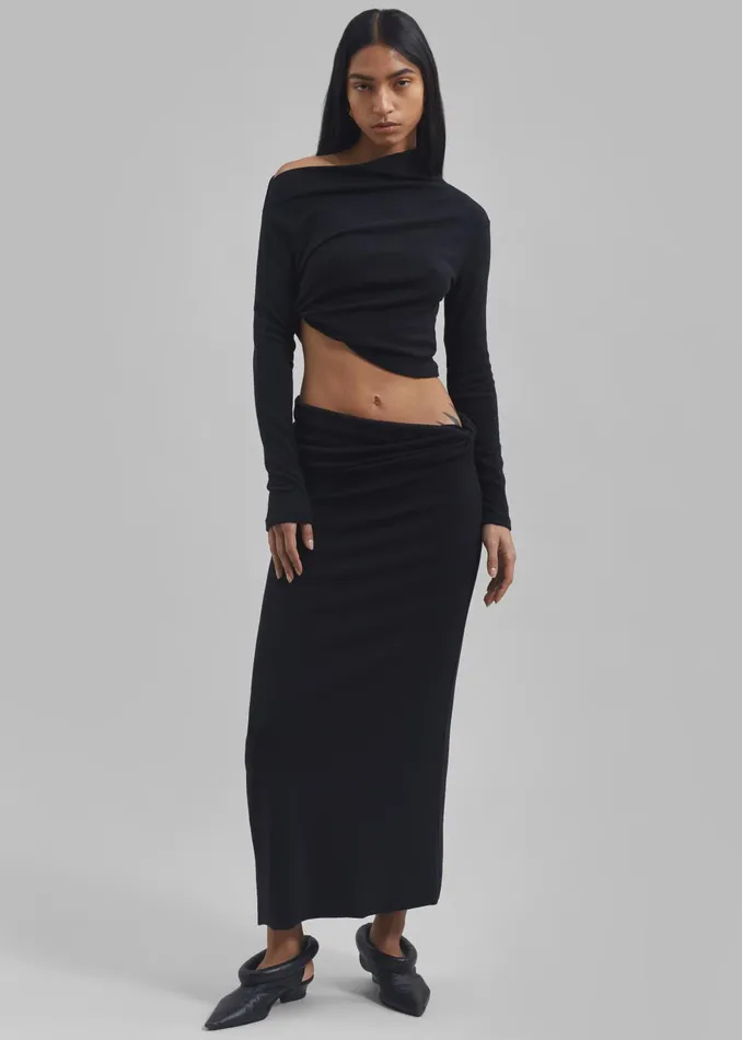 Women Margot Asymmetric Top 8211 Black The Frankie Shop Tops