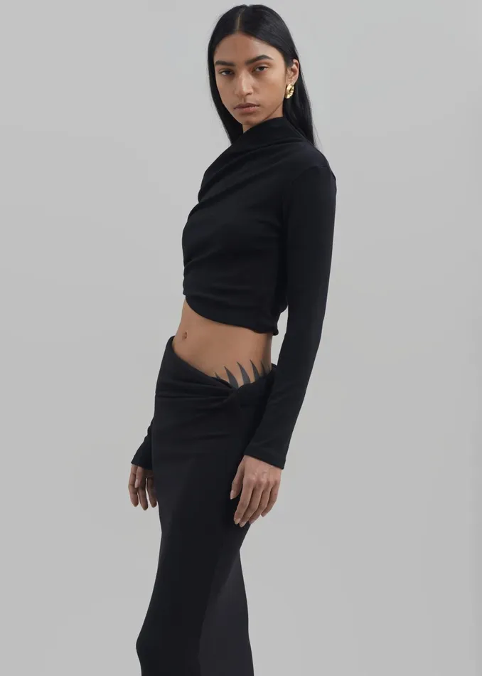 Women Margot Asymmetric Top 8211 Black The Frankie Shop Tops