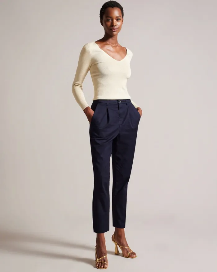Women MARYIAH 8211 High Rise Carrot Leg Trousers Dark Blue Ted Baker Trousers and Shorts Women MARYIAH 8211 High Rise Carrot Leg Trousers Dark Blue Ted Baker Trousers and Shorts