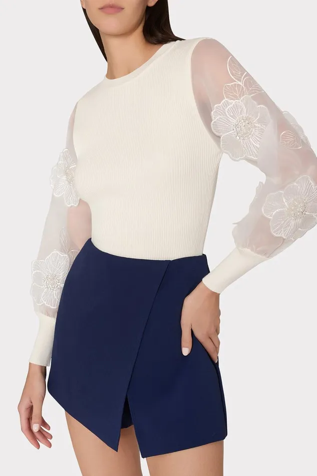 Women Matching Sets Milly Evalyn Crepe Skort Navy
