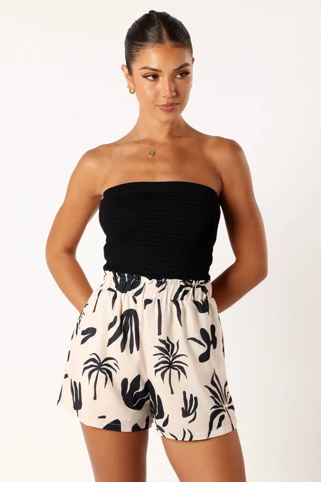 Women Matching Sets petalandpup Sawyer Short 8211 Beige Black Beige Black