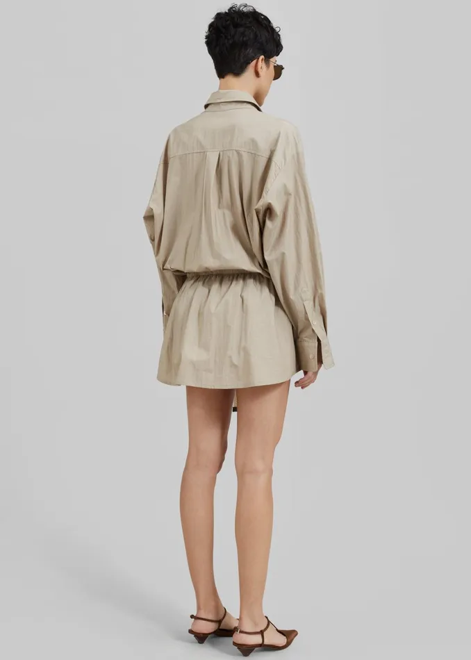 Women Matty Belted Dress 8211 Beige The Frankie Shop Dresses