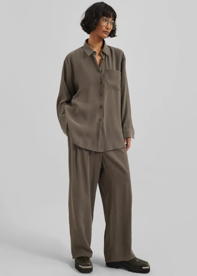 Women Meilen Shirt 8211 Olive The Frankie Shop Tops