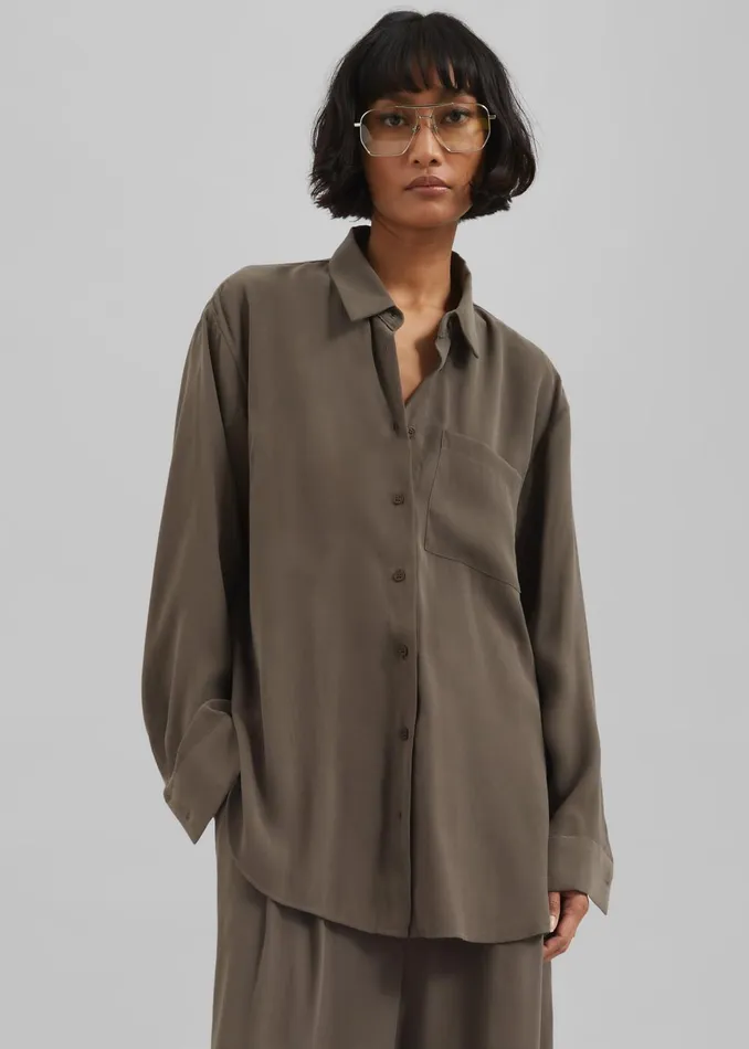 Women Meilen Shirt 8211 Olive The Frankie Shop Tops