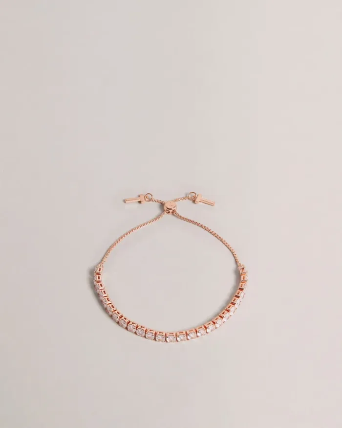 Women MELRAH 8211 Crystal Drawstring Bracelet Rose Gold Colour Ted Baker Jewellery
