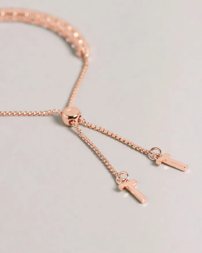 Women MELRAH 8211 Crystal Drawstring Bracelet Rose Gold Colour Ted Baker Jewellery