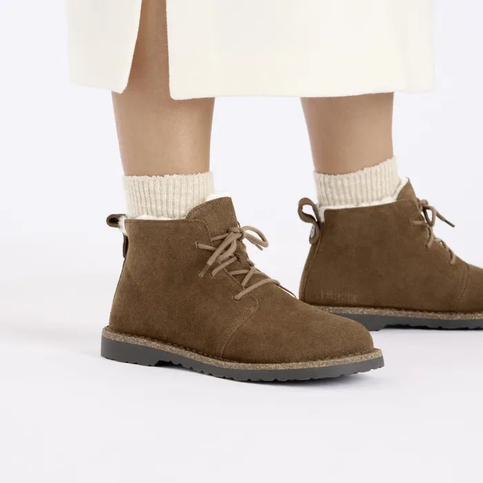 WomenMen Birkenstock Boots Uppsala Mid Shearling Dark Tea