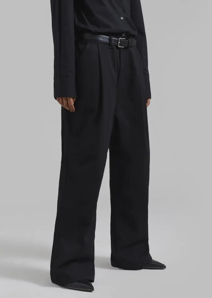 WomenMen Drew Denim Pants 8211 Black The Frankie Shop Bottoms