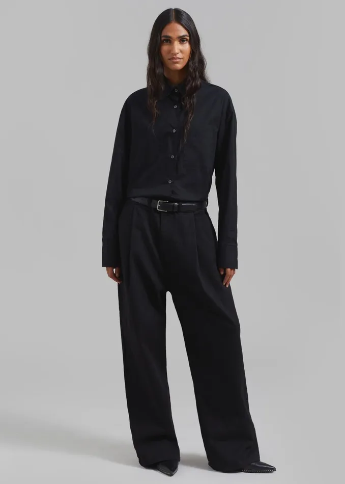 WomenMen Drew Denim Pants 8211 Black The Frankie Shop Bottoms
