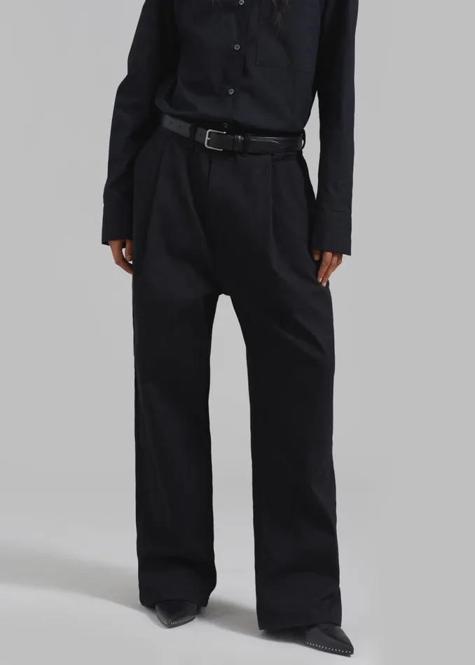 WomenMen Drew Denim Pants 8211 Black The Frankie Shop Bottoms
