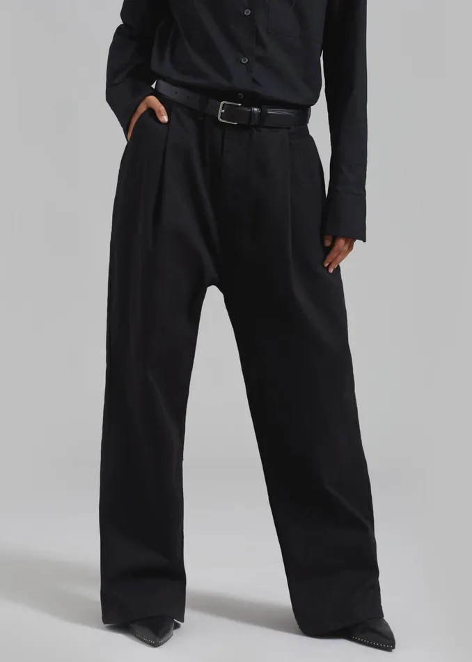 WomenMen Drew Denim Pants 8211 Black The Frankie Shop Bottoms