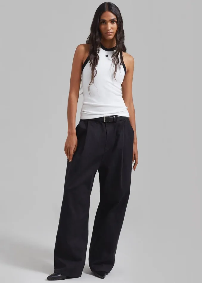 WomenMen Drew Denim Pants 8211 Black The Frankie Shop Bottoms