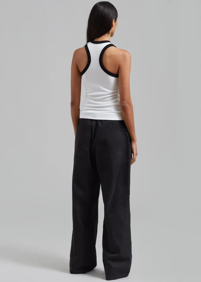 WomenMen Drew Denim Pants 8211 Black The Frankie Shop Bottoms