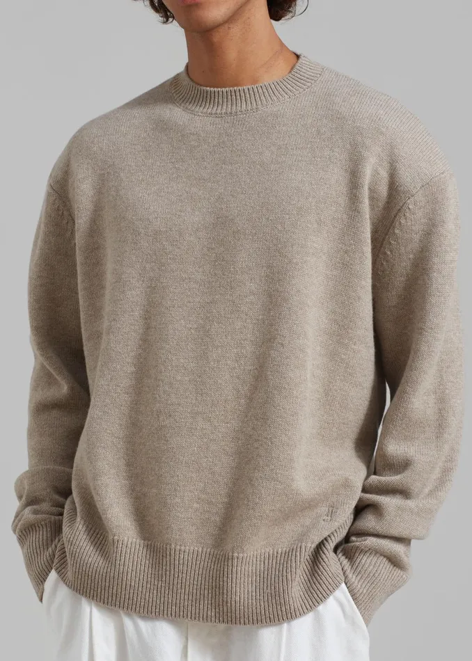 WomenMen Quinton Crew Neck Sweater 8211 Beige Melange The Frankie Shop Knitwear