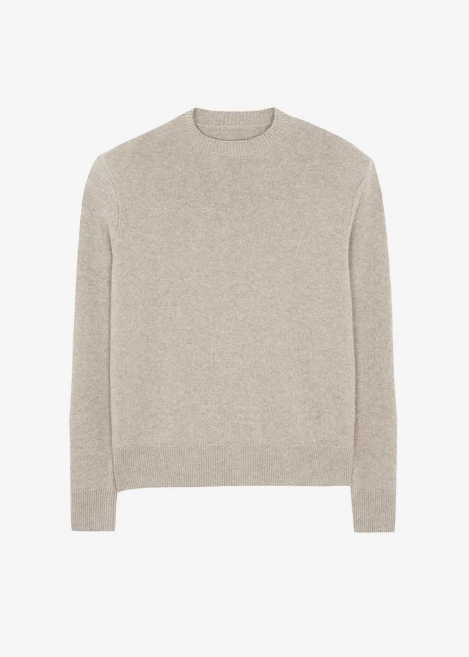 WomenMen Quinton Crew Neck Sweater 8211 Beige Melange The Frankie Shop Knitwear