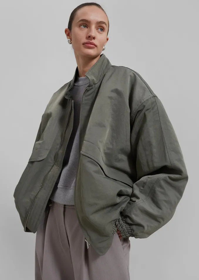 WomenMen Seth Oversized Jacket 8211 Khaki The Frankie Shop Outerwear