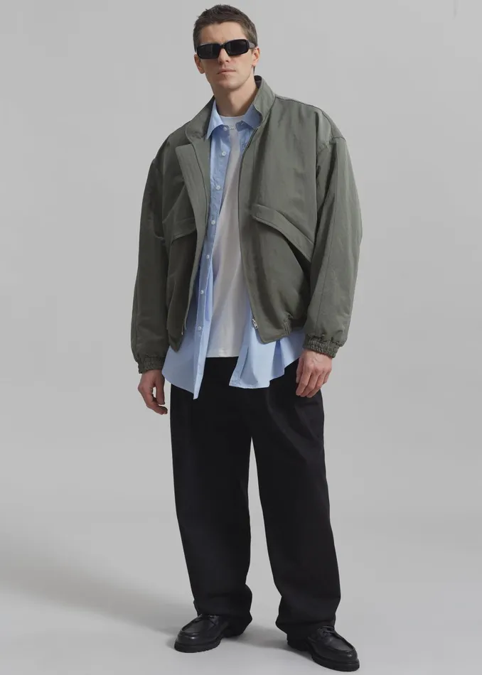 WomenMen Seth Oversized Jacket 8211 Khaki The Frankie Shop Outerwear