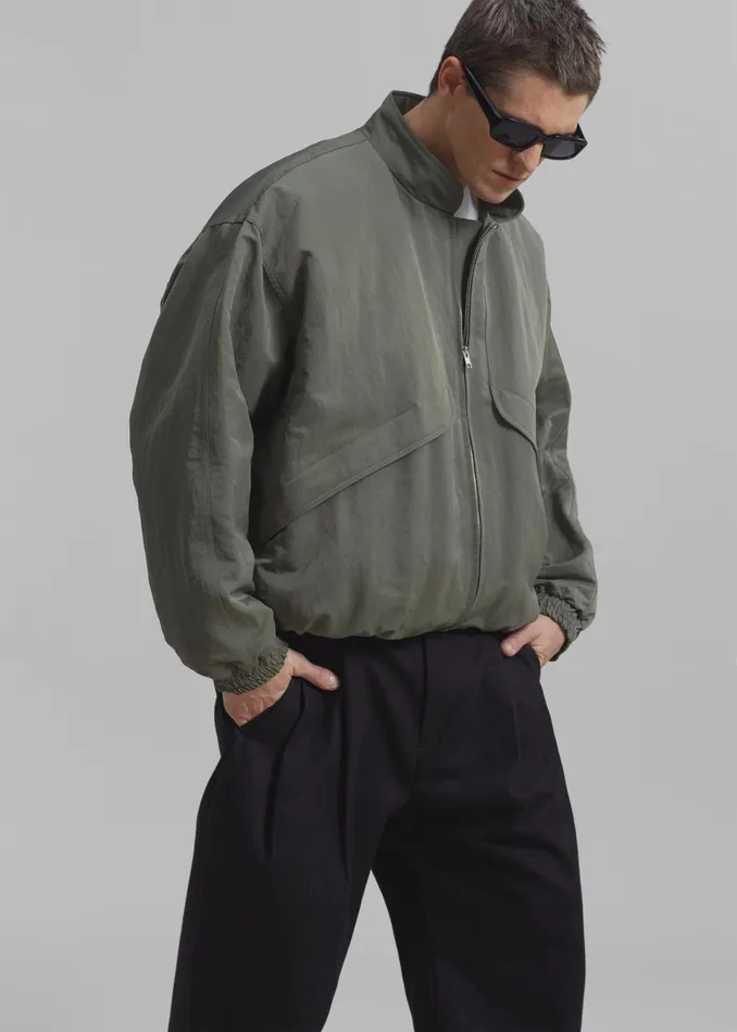 WomenMen Seth Oversized Jacket 8211 Khaki The Frankie Shop Outerwear