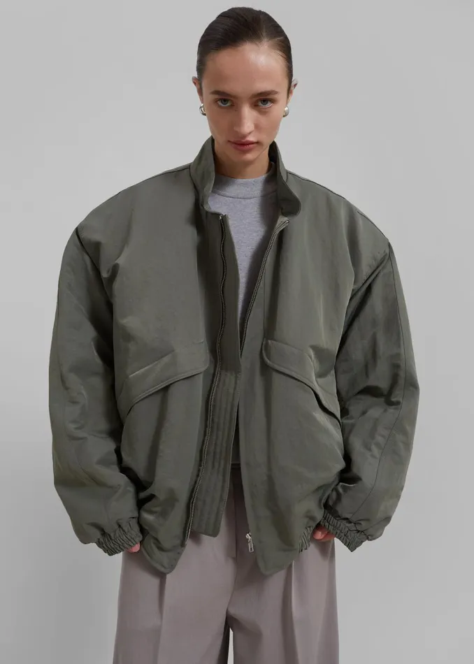 WomenMen Seth Oversized Jacket 8211 Khaki The Frankie Shop Outerwear