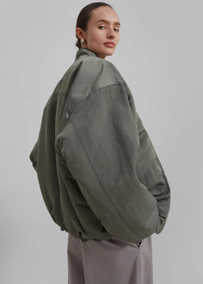 WomenMen Seth Oversized Jacket 8211 Khaki The Frankie Shop Outerwear