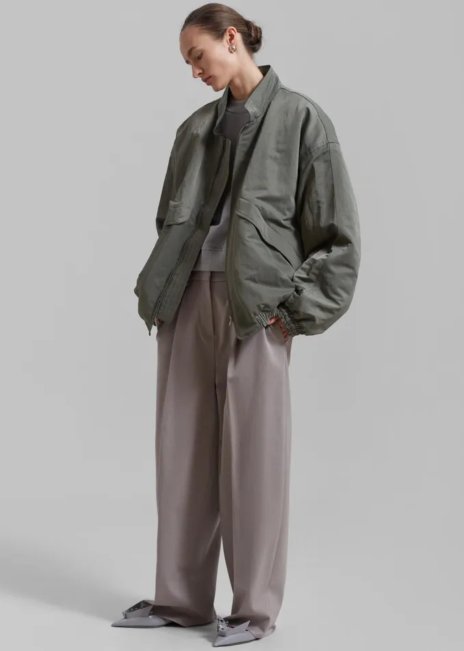 WomenMen Seth Oversized Jacket 8211 Khaki The Frankie Shop Outerwear