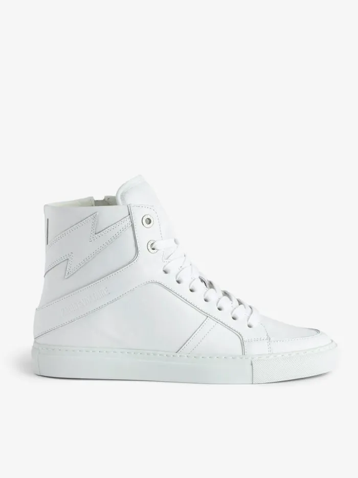 WomenMen Zadig and Voltaire Sneakers ZV1747 High Flash Sneakers White