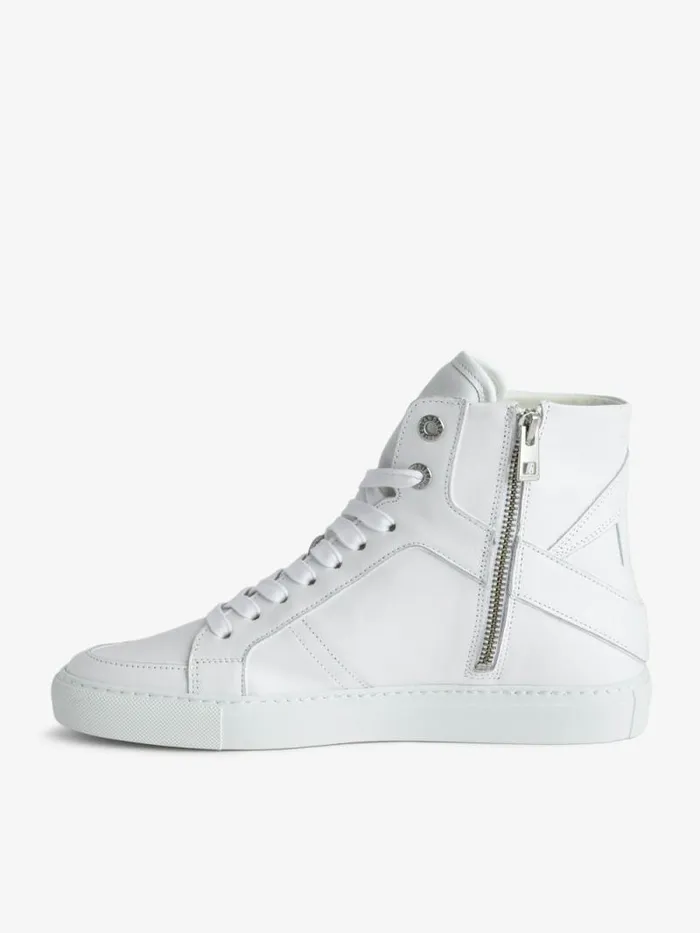 WomenMen Zadig and Voltaire Sneakers ZV1747 High Flash Sneakers White