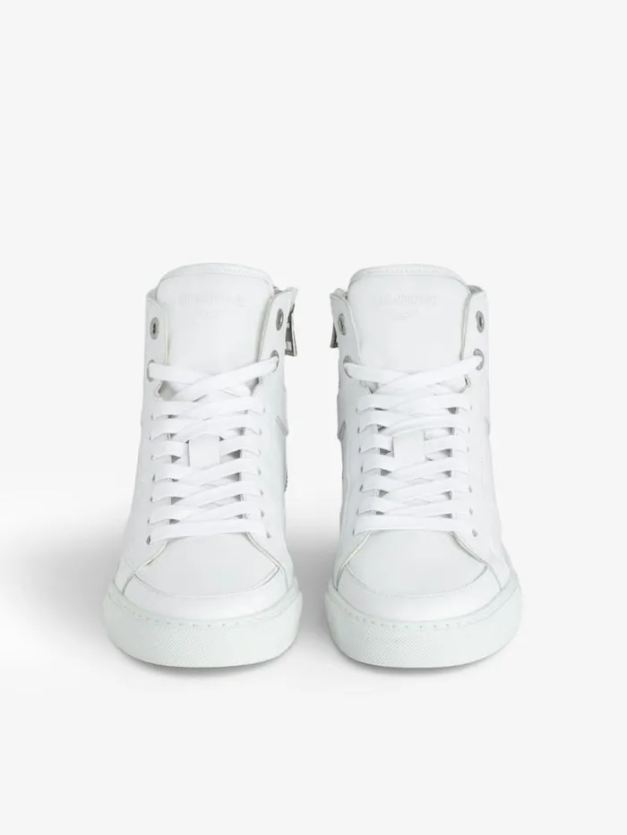 WomenMen Zadig and Voltaire Sneakers ZV1747 High Flash Sneakers White