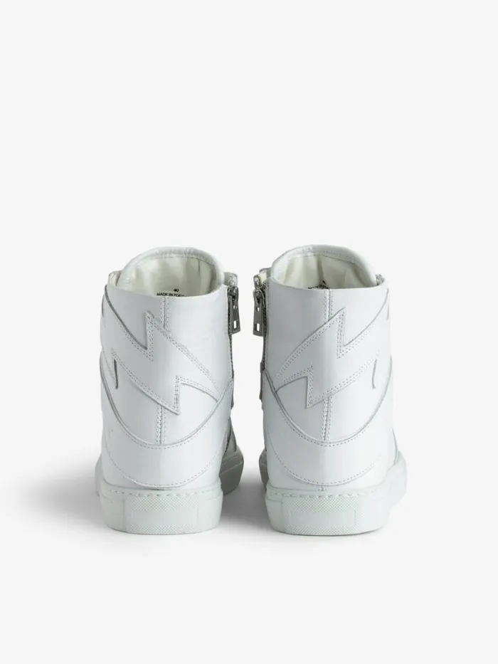 WomenMen Zadig and Voltaire Sneakers ZV1747 High Flash Sneakers White