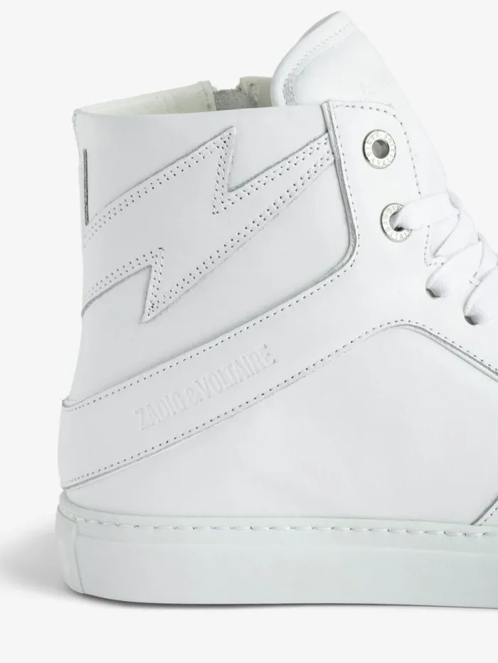 WomenMen Zadig and Voltaire Sneakers ZV1747 High Flash Sneakers White
