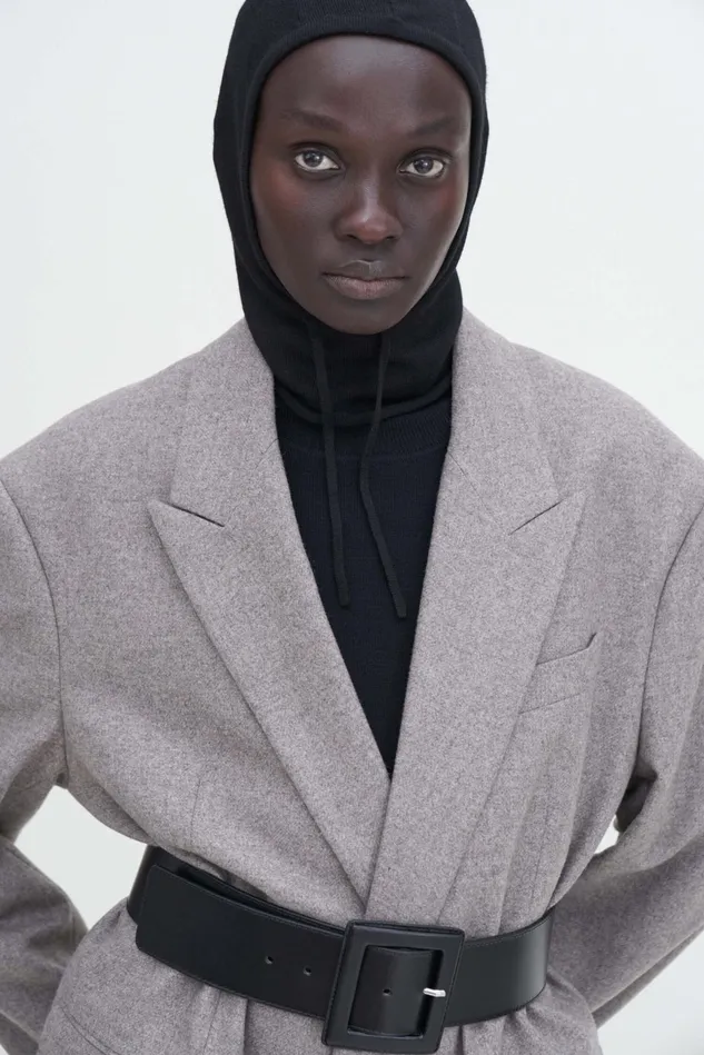 Women Merino Hood Hat Black Filippa K Hats and Scarves