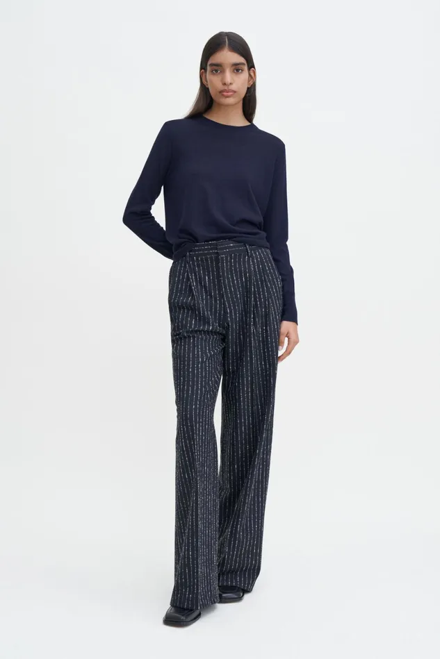 Women Merino RNeck Sweater Navy Filippa K Knitwear
