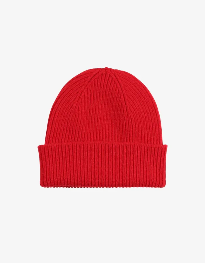 Women Merino Wool Beanie Scarlet Red Colorful Standard Beanies