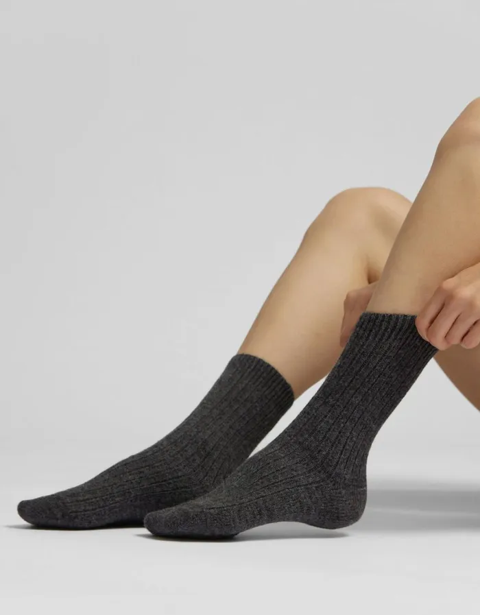 Women Merino Wool Blend Sock Burned Yellow Colorful Standard Socks