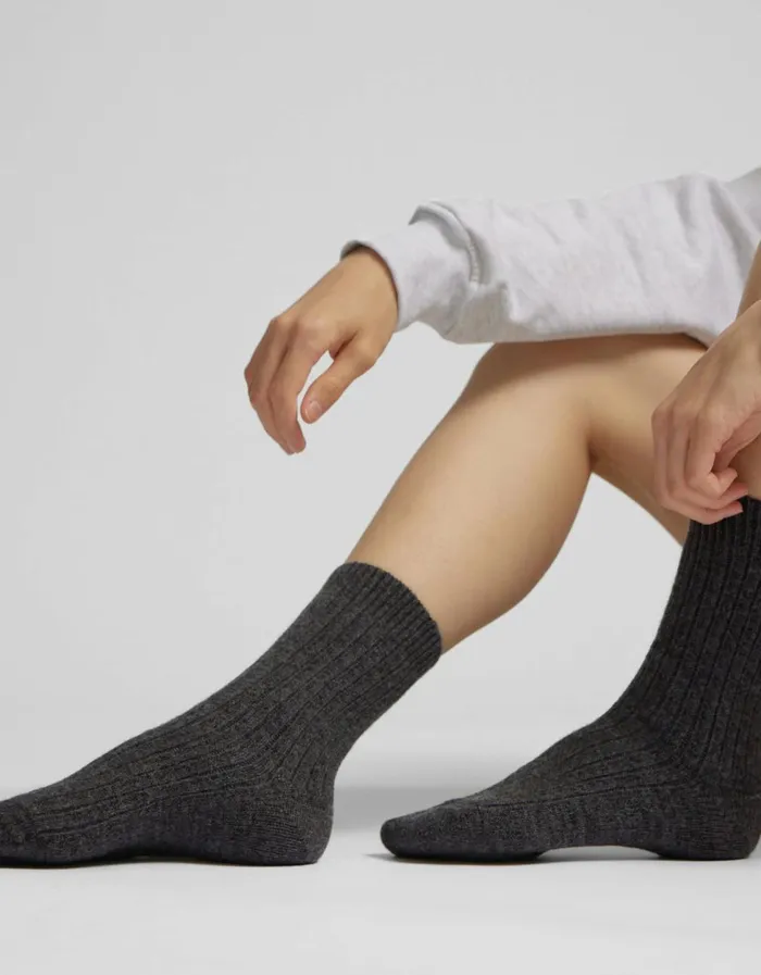 Women Merino Wool Blend Sock Burned Yellow Colorful Standard Socks