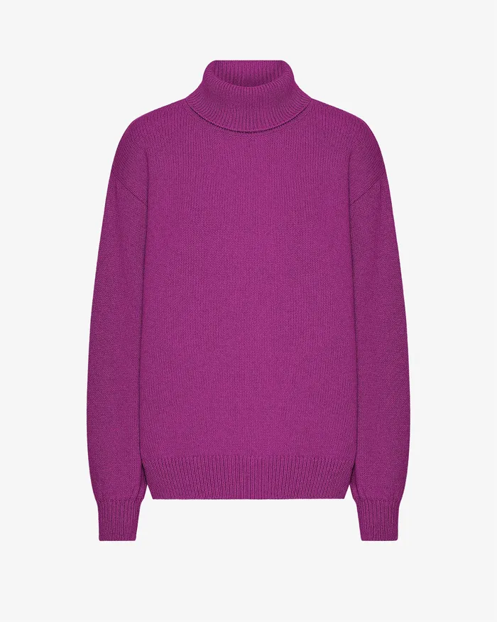 Women Merino Wool Turtleneck 8211 Magenta Blaze Knit Sweaters Colorfulstandard