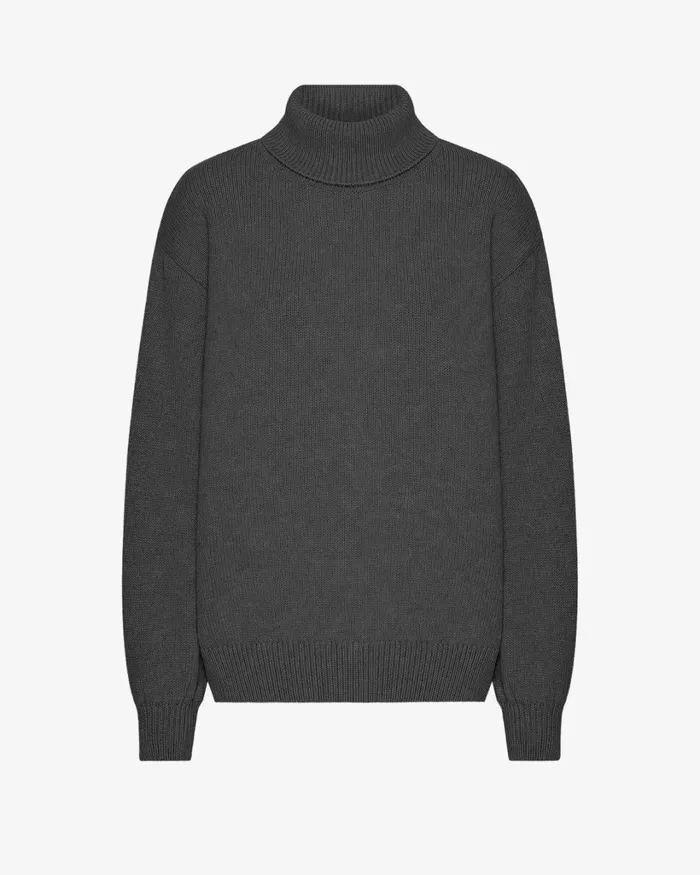 Women Merino Wool Turtleneck Lava Grey Colorful Standard Knit Sweaters
